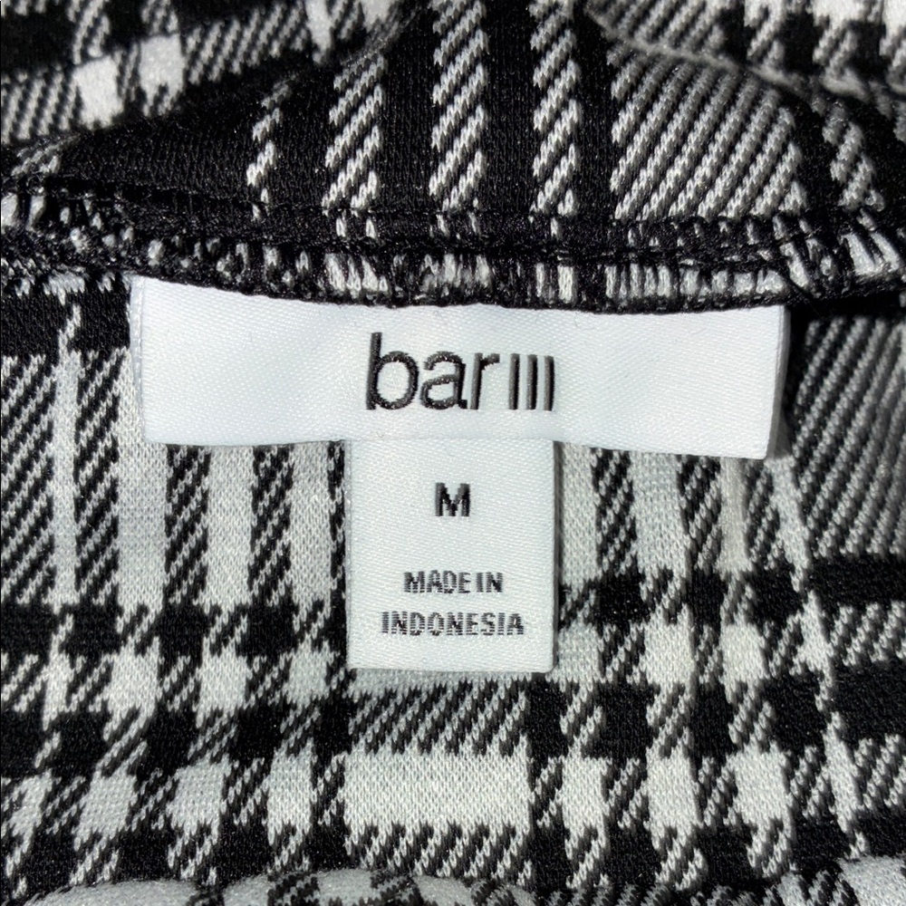 Bar III Black and White Plaid Flare Pants - Picture 2 of 3